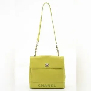 Chanel CC Front Flap Shoulder Bag in Chartreuse Caviar Leather CHANEL | Bags | Chanel Cc Front Flap Shoulder Bag In  main image 2